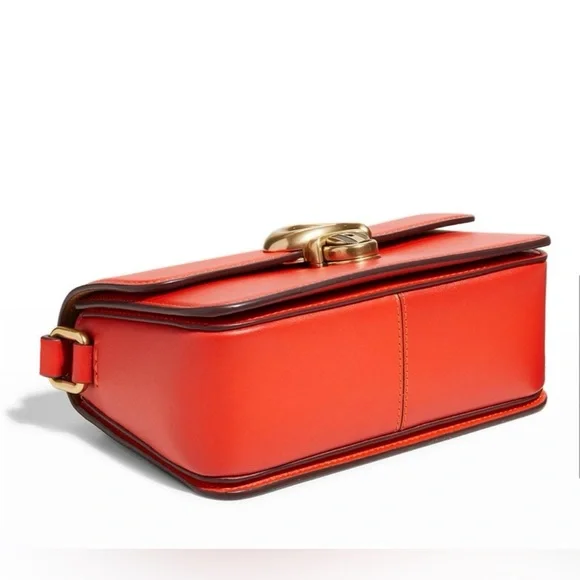 Coach Smooth Glovetanned Locking Studio Shoulder Bag In Orange NWT - Picture 3 of 3